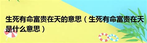 富貴在天意思|富貴在天 的意思、解釋、用法、例句